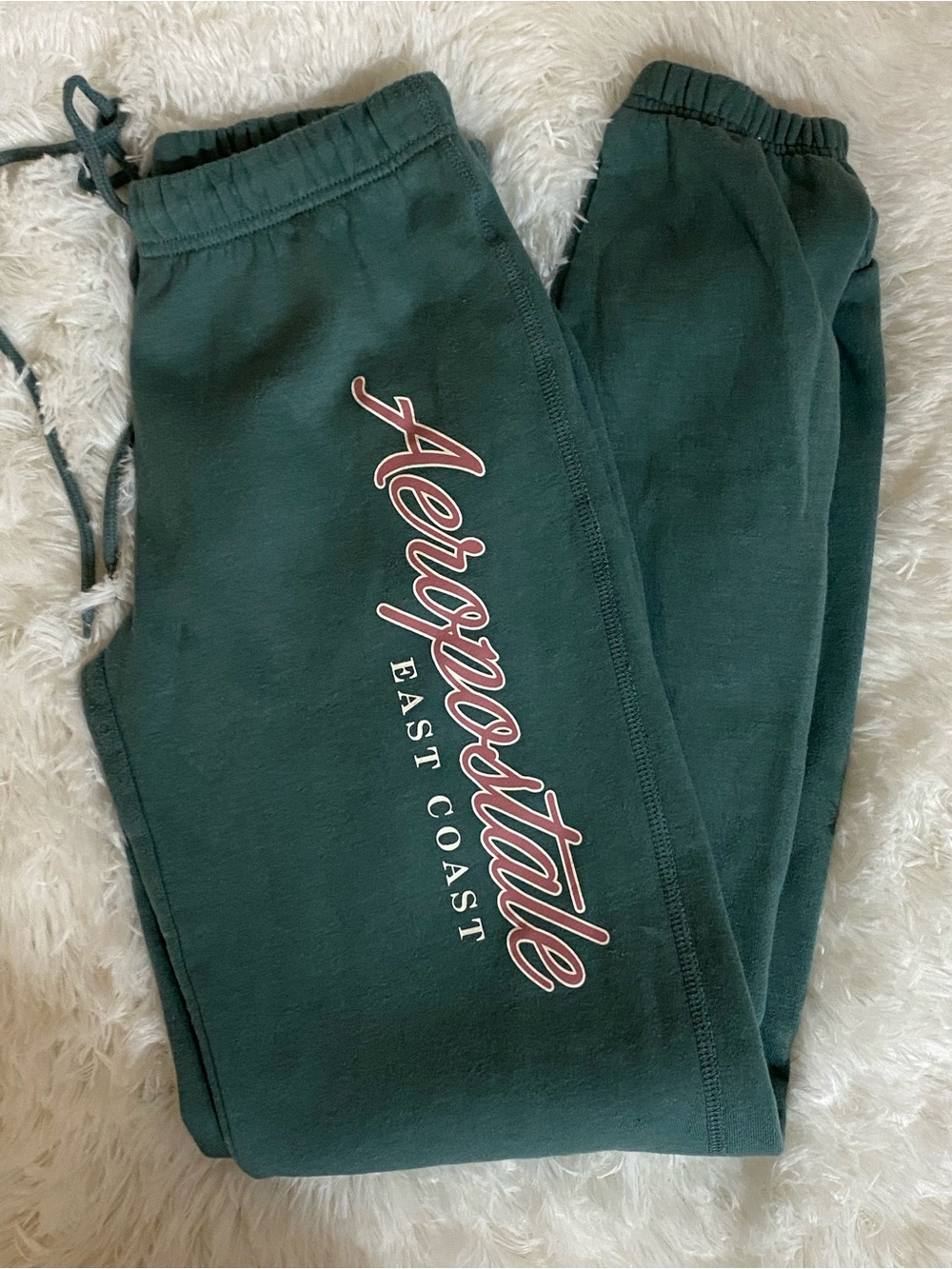 Aeropostale Dark Green Sweatpants with Pink Logo